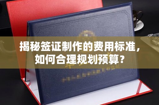 东河揭秘签证制作的费用标准，如何合理规划预算？