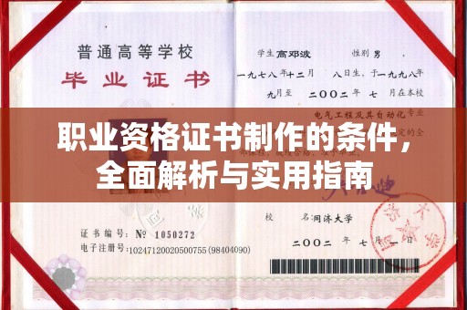 东河职业资格证书制作的条件，全面解析与实用指南