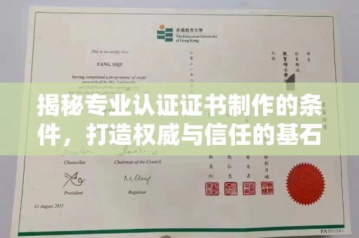 东河揭秘专业认证证书制作的条件，打造权威与信任的基石