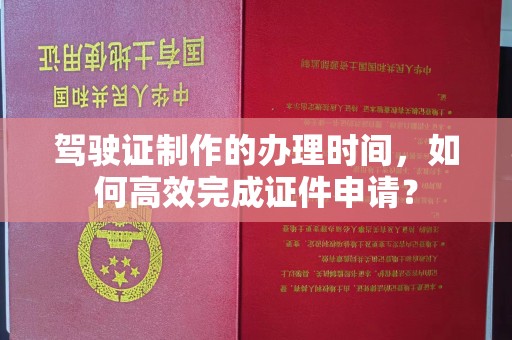 东河驾驶证制作的办理时间，如何高效完成证件申请？