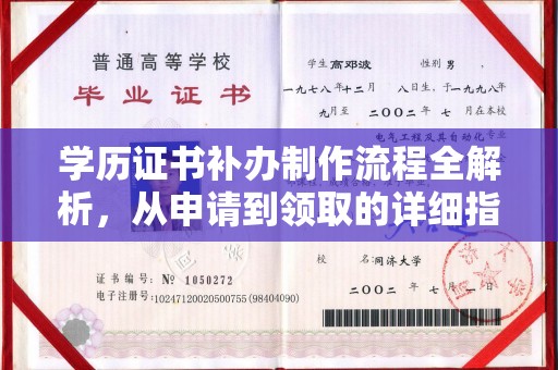 东河学历证书补办制作流程全解析，从申请到领取的详细指南